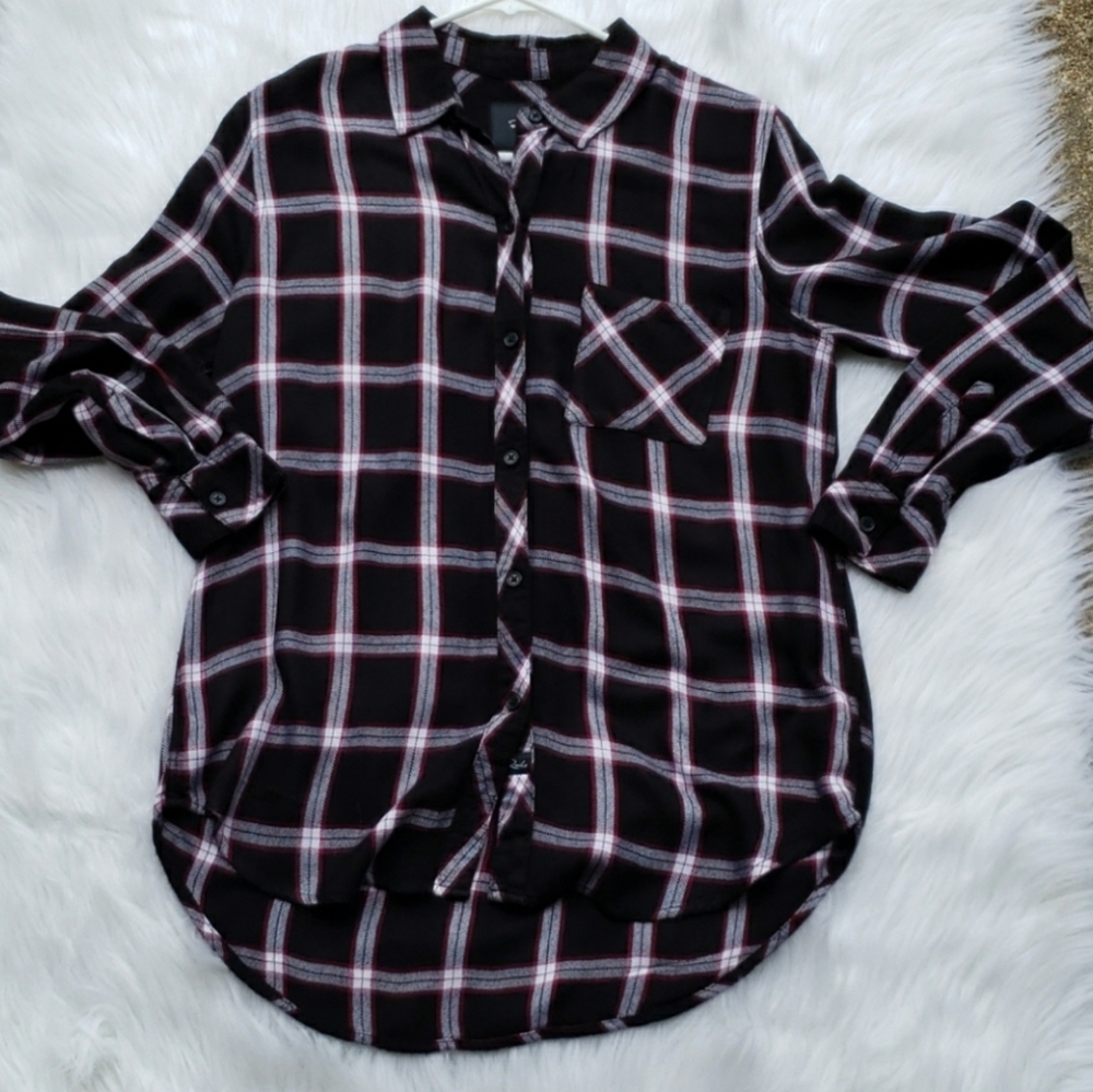 Rails Black Plaid Hunter Button Down Shirt Size S - image 3
